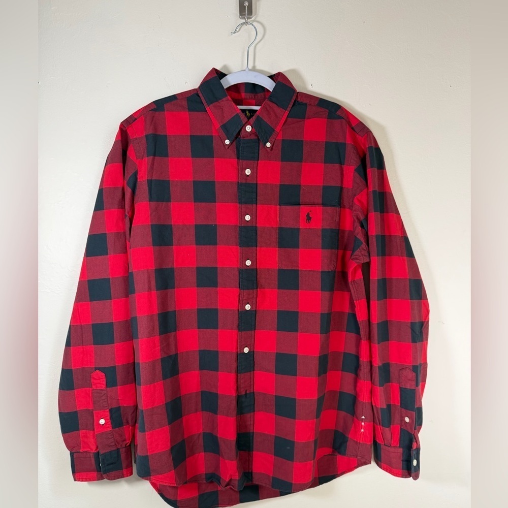 Ralph Lauren Red and Black Plaid Men's Shirt